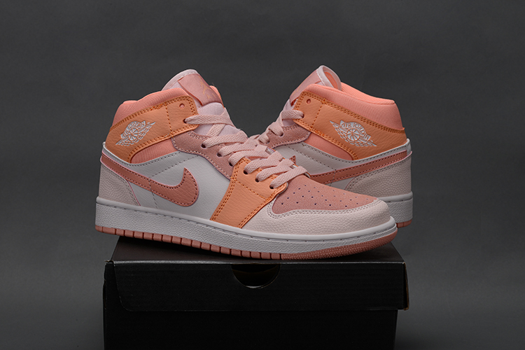 2021 Air Jordan 1 Retro White Orange Pink Shoes